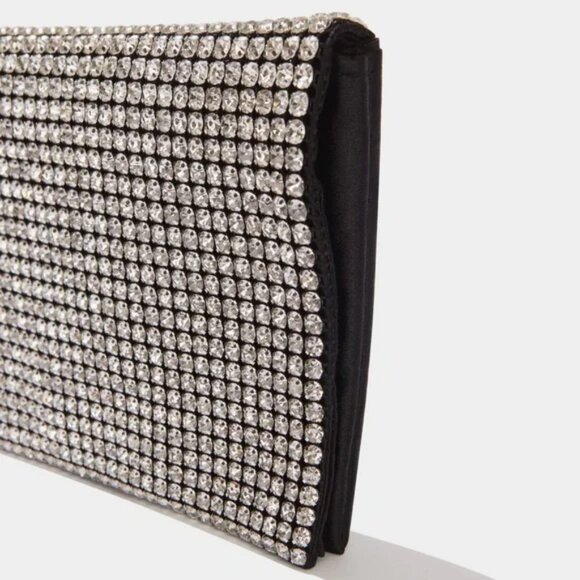 Amber Sceats Stella Crystal Bag Purse | Sparkly Evening Clutch Crossbody Silver - Picture 2 of 6